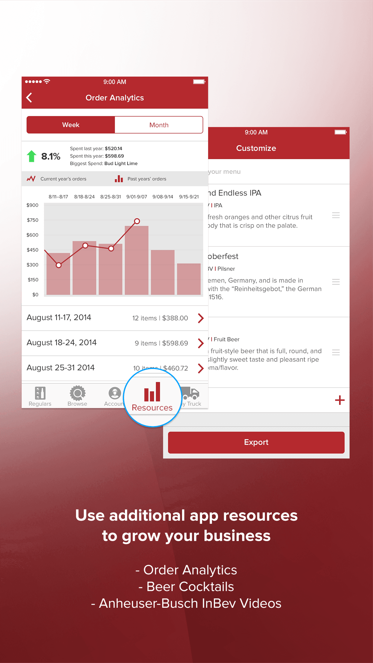 Anheuser-Busch TapWiser B2B Portal screen 3