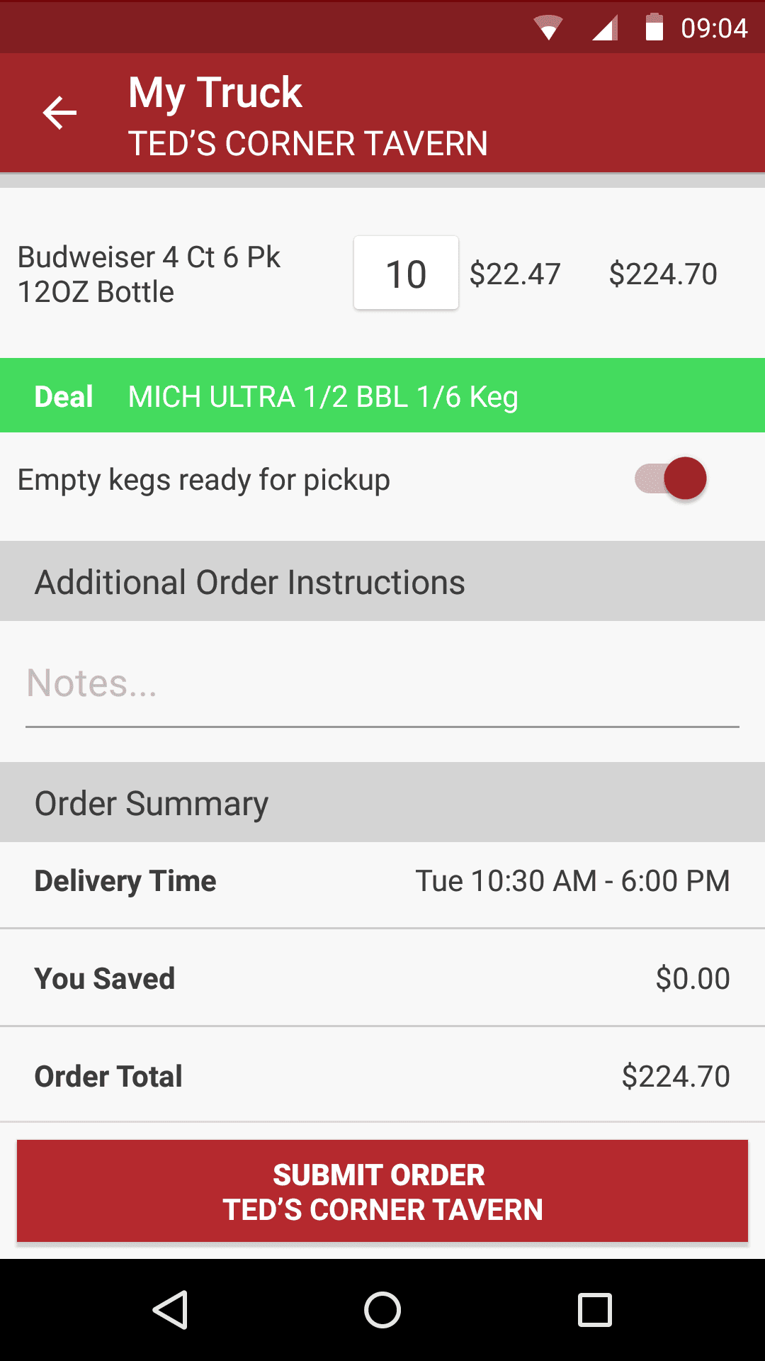 Anheuser-Busch TapWiser B2B Portal screen 7