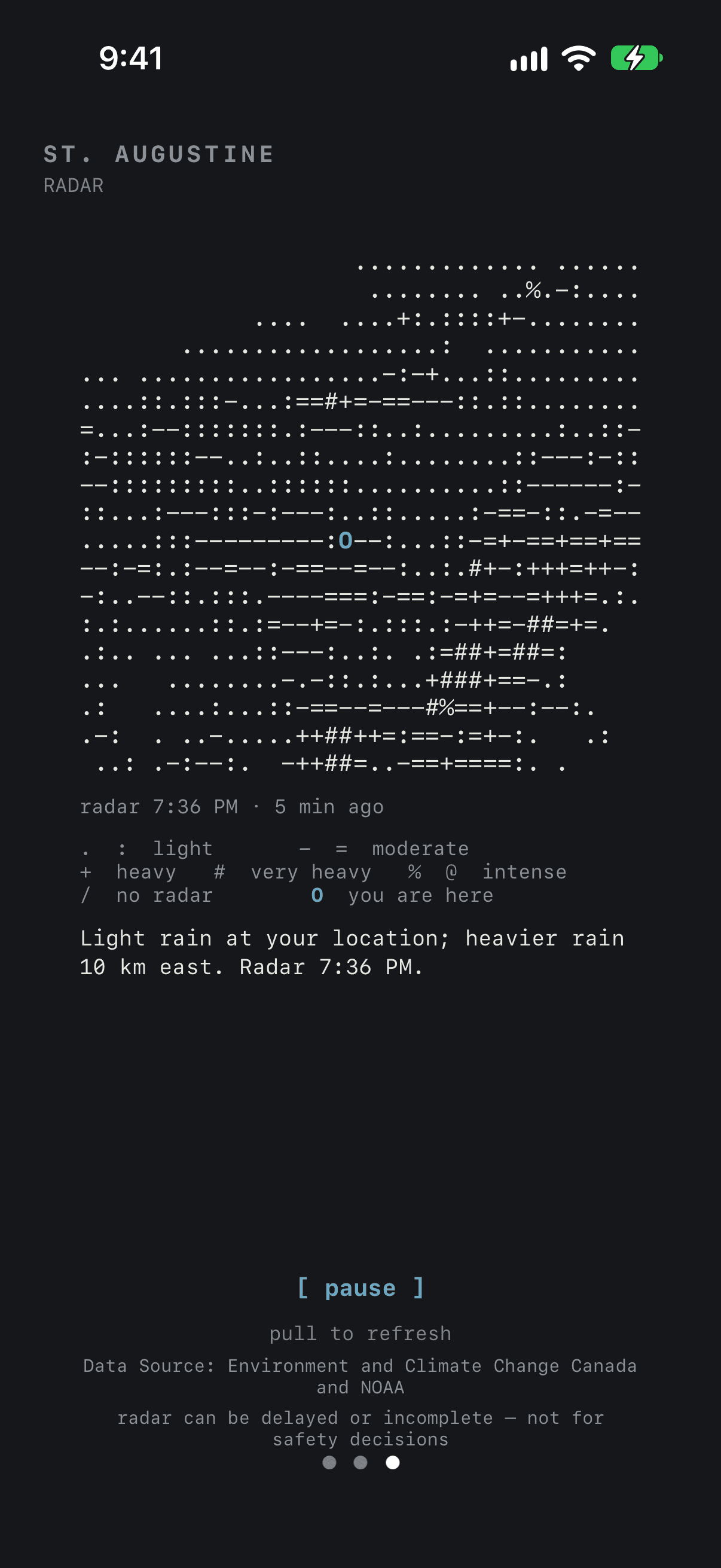 Grain Studios ASCII Weather screen 3