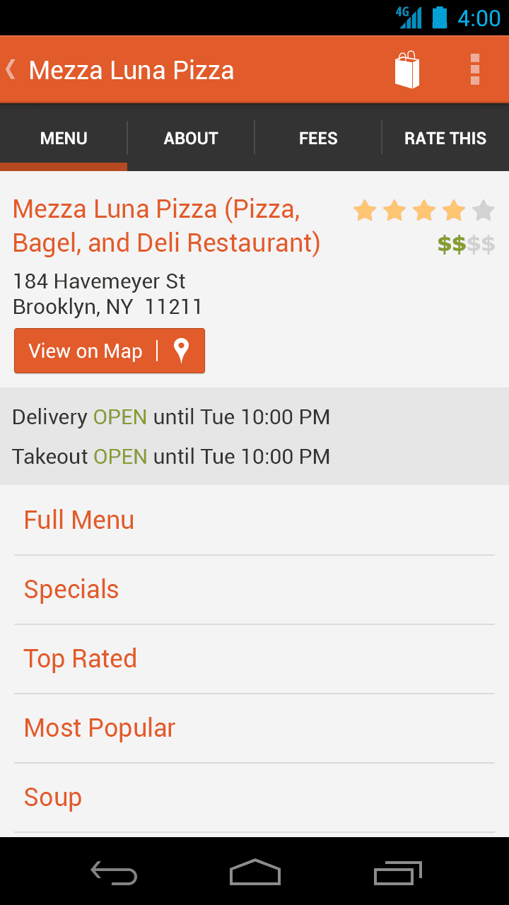 Foodler Android App screen 3