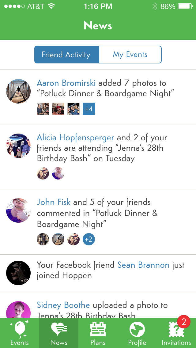 Hoppen Social Discovery screen 2