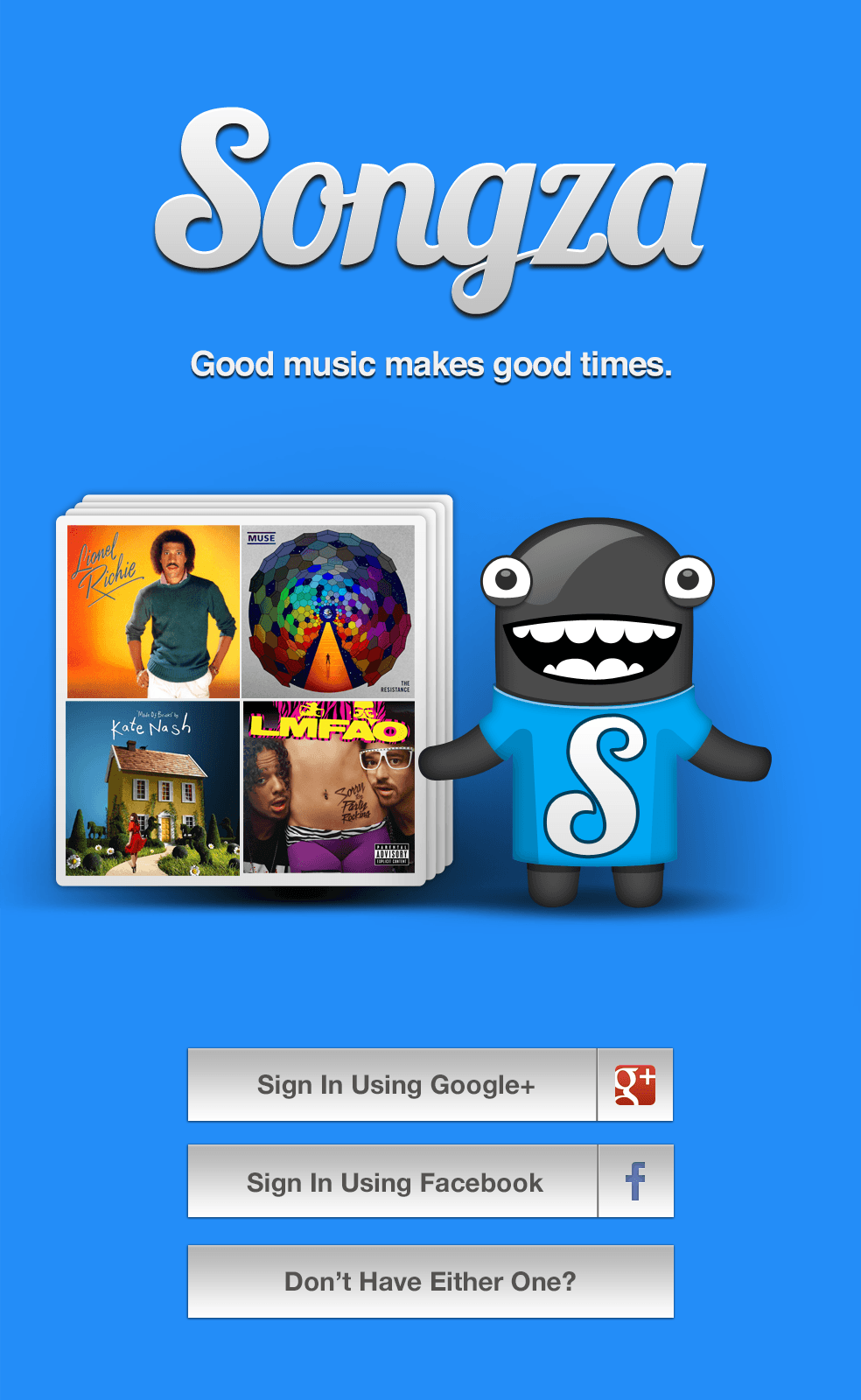 Songza Music Streaming screen 1