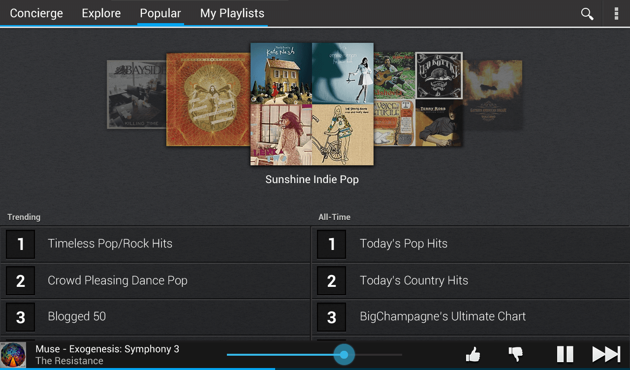 Songza Music Streaming screen 2