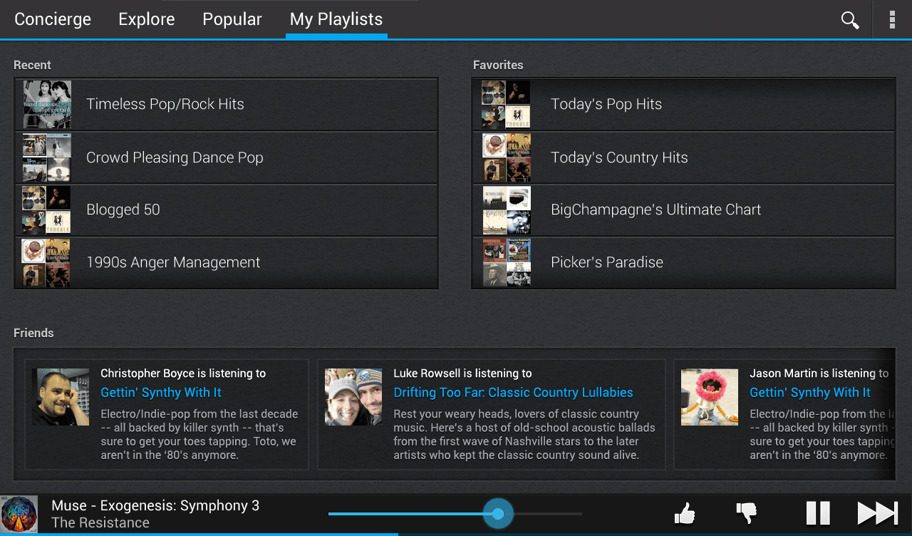 Songza Music Streaming screen 3
