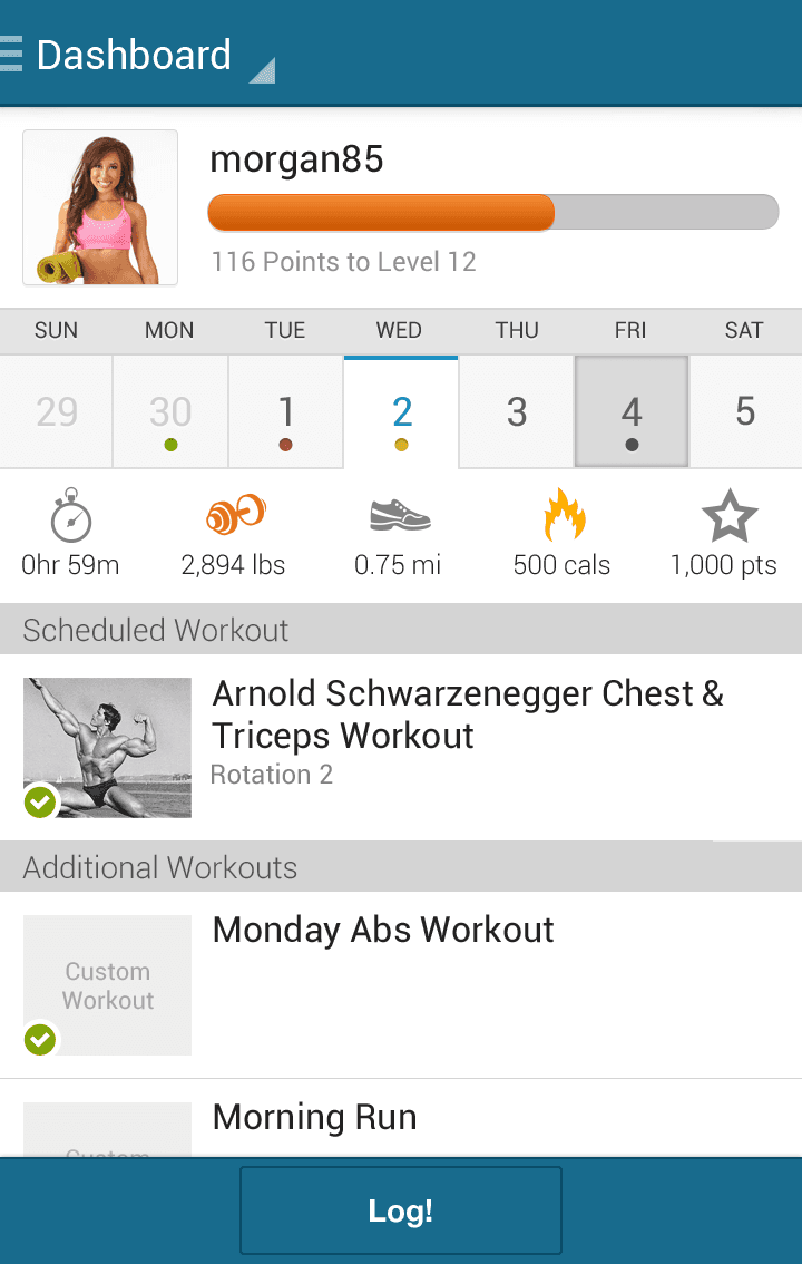 WeightTraining.com Fitness App screen 3