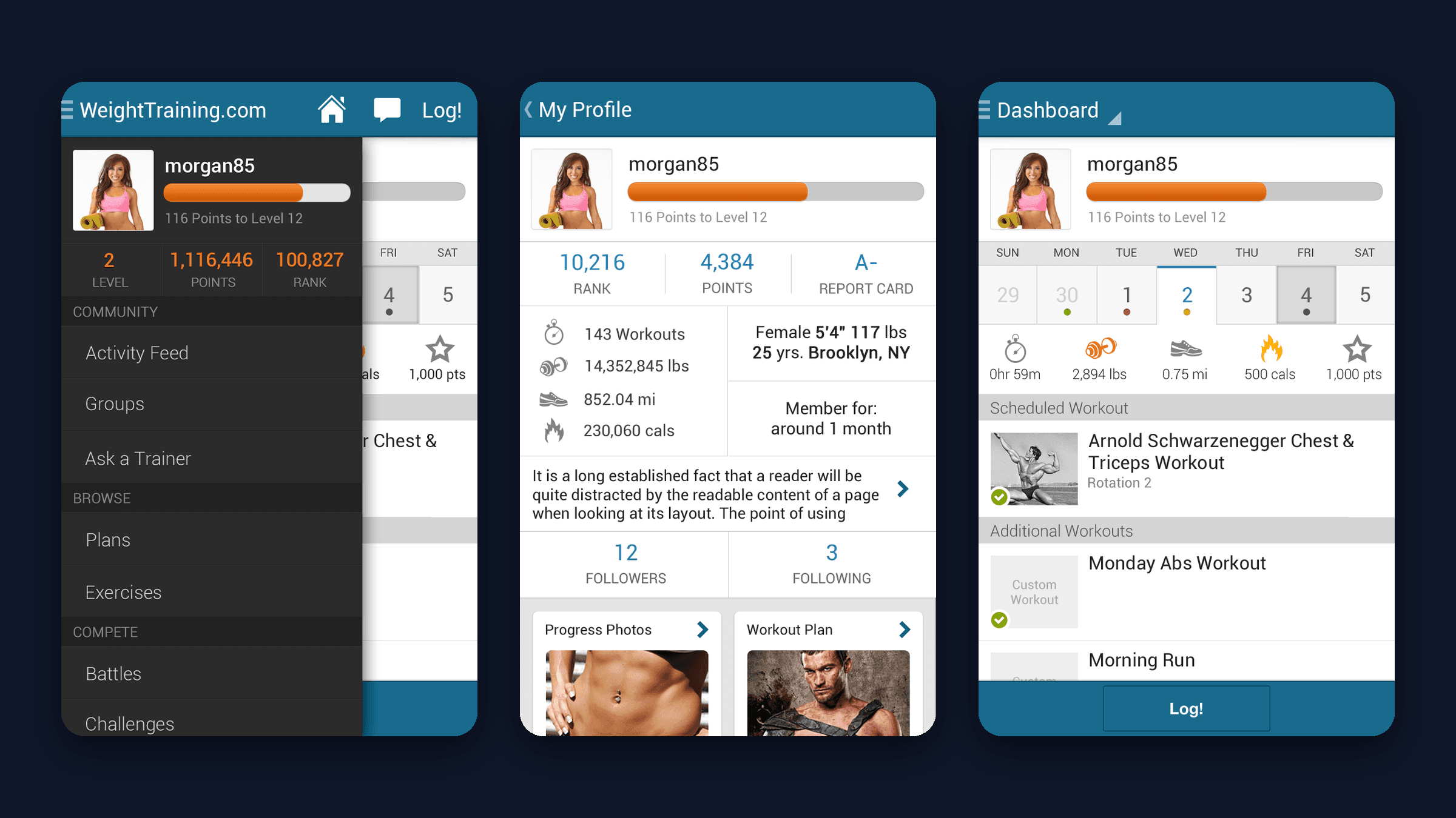 WeightTraining.com Workout Logging App